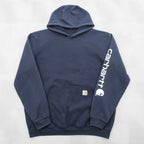 Carhartt Original Fit Hoodie, Size L, Black, Midweight Hooded Logo Sweatshirt, Sleeve Logo, K288