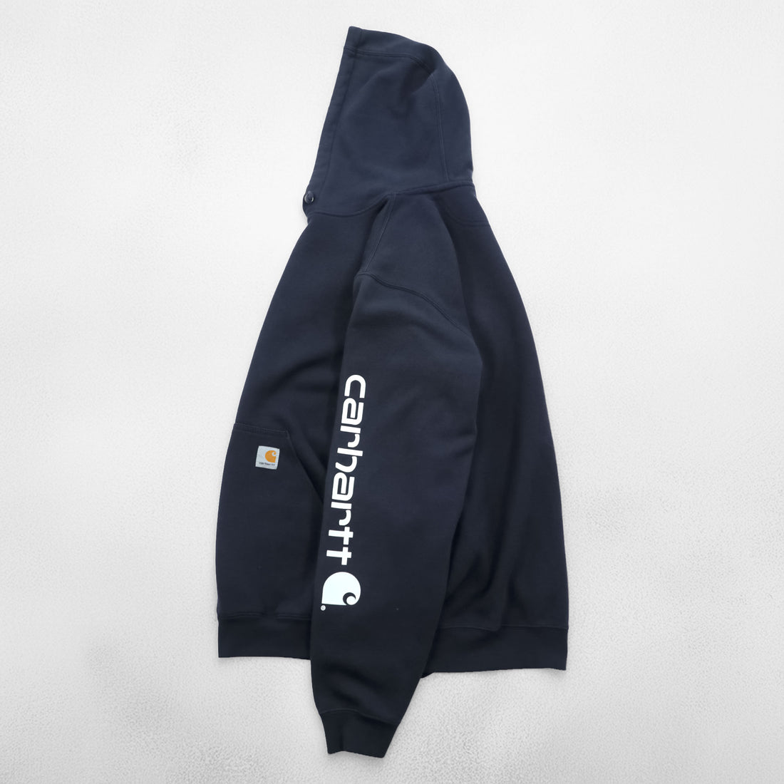 Carhartt Original Fit Hoodie, Size L, Black, Midweight Hooded Logo Sweatshirt, Sleeve Logo, K288