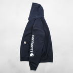 Carhartt Original Fit Hoodie, Size L, Black, Midweight Hooded Logo Sweatshirt, Sleeve Logo, K288