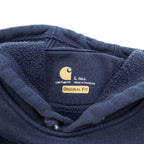 Carhartt Original Fit Hoodie, Size L, Black, Midweight Hooded Logo Sweatshirt, Sleeve Logo, K288