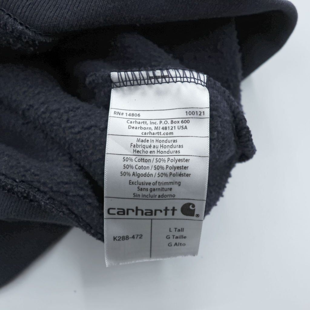 Carhartt Original Fit Hoodie, Size L, Black, Midweight Hooded Logo Sweatshirt, Sleeve Logo, K288