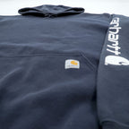 Carhartt Original Fit Hoodie, Size L, Black, Midweight Hooded Logo Sweatshirt, Sleeve Logo, K288