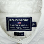 POLO SPORT RALPH LAUREN 90年代 サファリシャツ ミリタリー ワークシャツ L ベージュ フラップ 胸ポケット