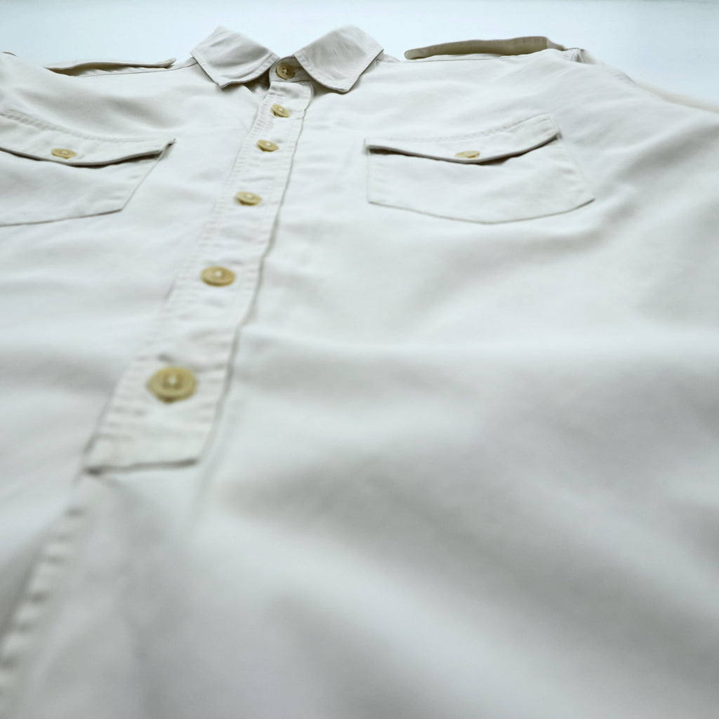 POLO SPORT RALPH LAUREN 90年代 サファリシャツ ミリタリー ワークシャツ L ベージュ フラップ 胸ポケット