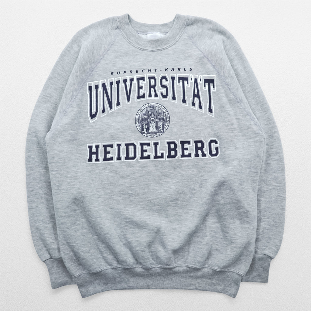 JERZEES 90s Raglan Sleeve College Sweatshirt, Size M, Gray, HEIDELBERG