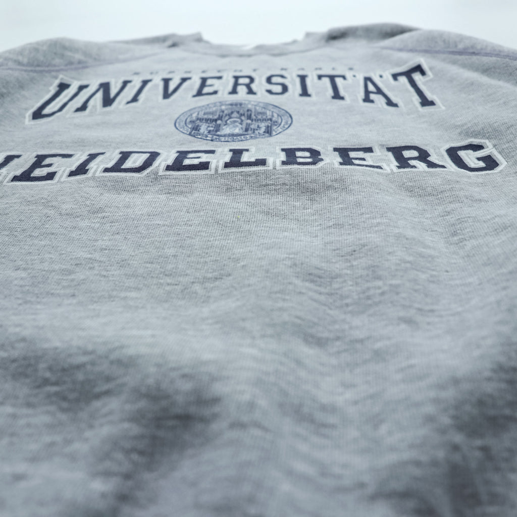 JERZEES 90s Raglan Sleeve College Sweatshirt, Size M, Gray, HEIDELBERG