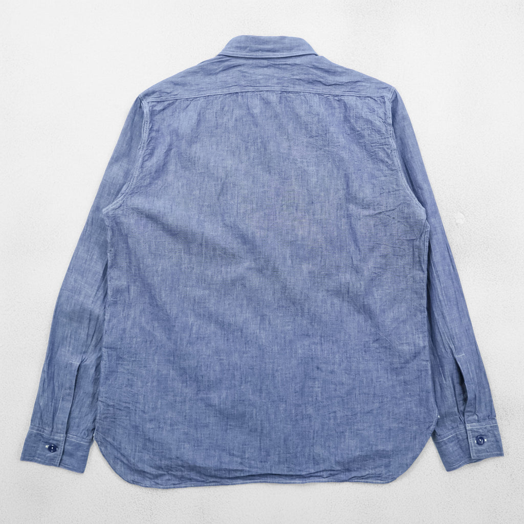 BUZZ RICKSON'S Japan-Made Chambray Shirt, Size L, Blue