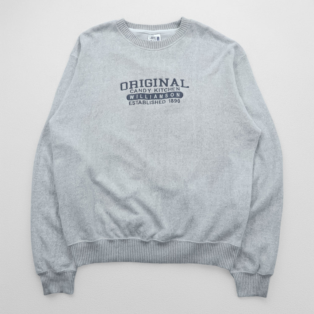ESY SURF CO. 00年代 ヴィンテージ カレッジ 刺繍 スウェット トレーナー XL グレー ORIGINAL CANDY KITCHEN WILLIAMSON