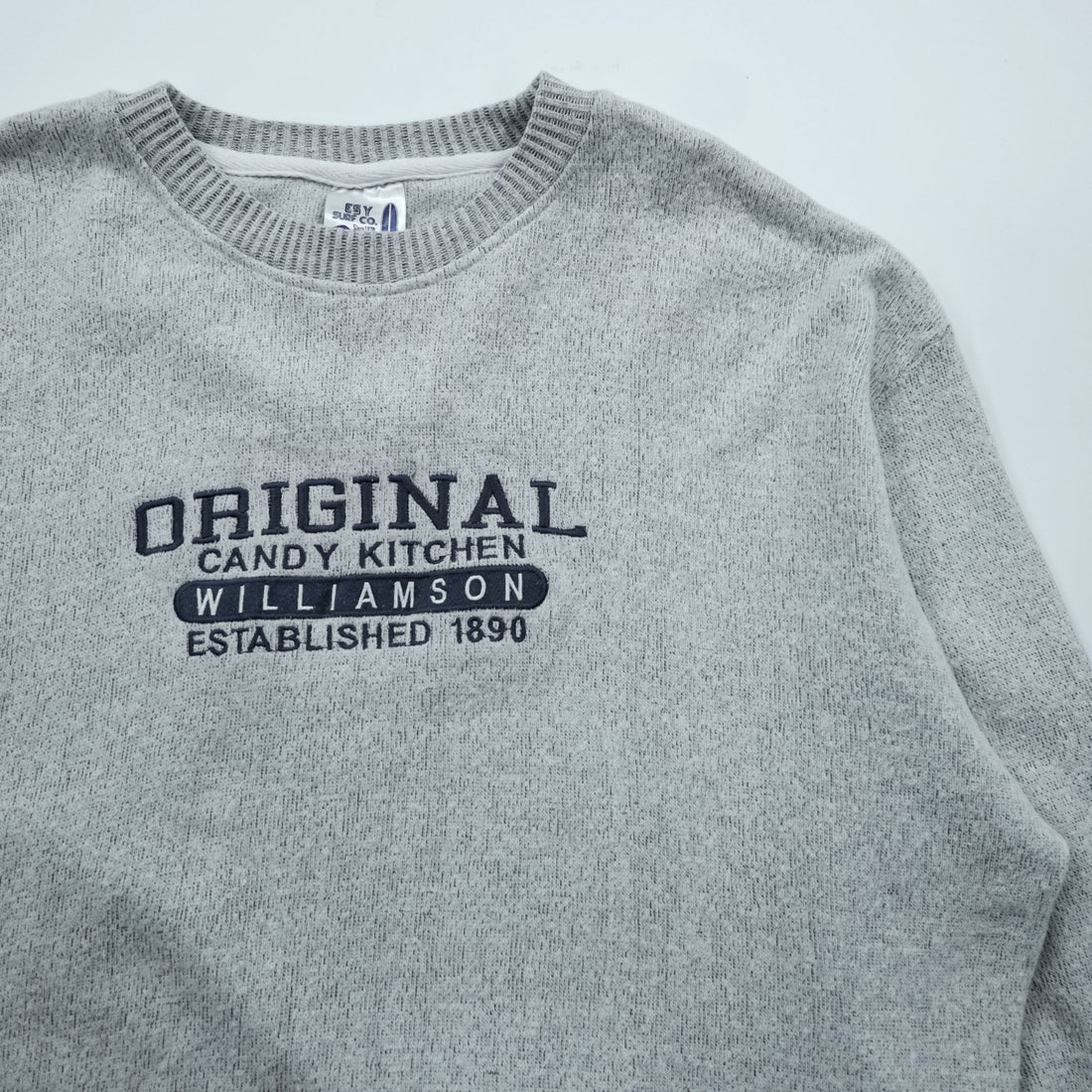 ESY SURF CO. 00年代 ヴィンテージ カレッジ 刺繍 スウェット トレーナー XL グレー ORIGINAL CANDY KITCHEN WILLIAMSON