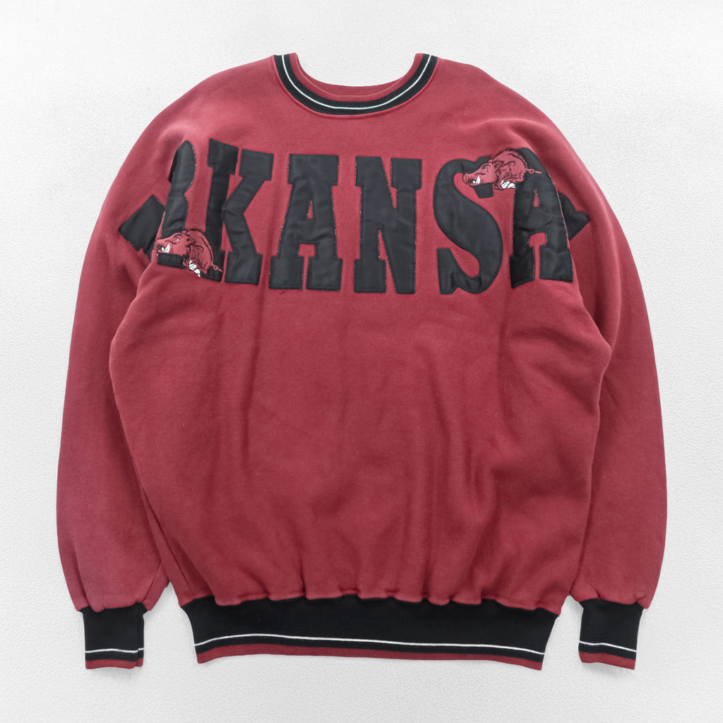 LEGENDS ATHLETIC 90年代 USA製 ヴィンテージ カレッジ スウェット トレーナー L ボルドー リブライン LEGENDS NCAA ARKANSAS