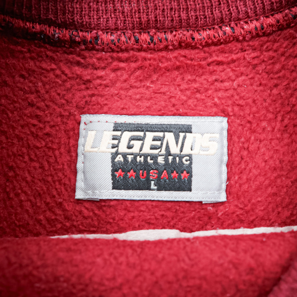 LEGENDS ATHLETIC 90年代 USA製 ヴィンテージ カレッジ スウェット トレーナー L ボルドー リブライン LEGENDS NCAA ARKANSAS