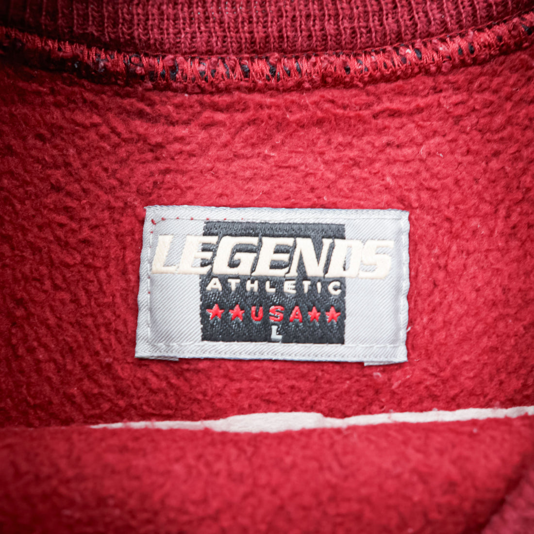 LEGENDS ATHLETIC 90年代 USA製 ヴィンテージ カレッジ スウェット トレーナー L ボルドー リブライン LEGENDS NCAA ARKANSAS
