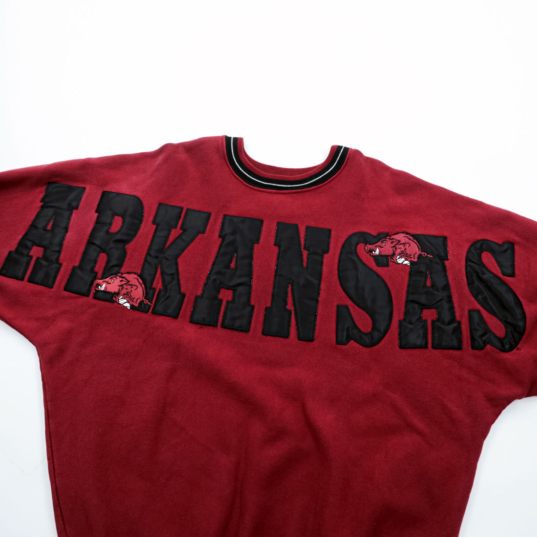 LEGENDS ATHLETIC 90年代 USA製 ヴィンテージ カレッジ スウェット トレーナー L ボルドー リブライン LEGENDS NCAA ARKANSAS