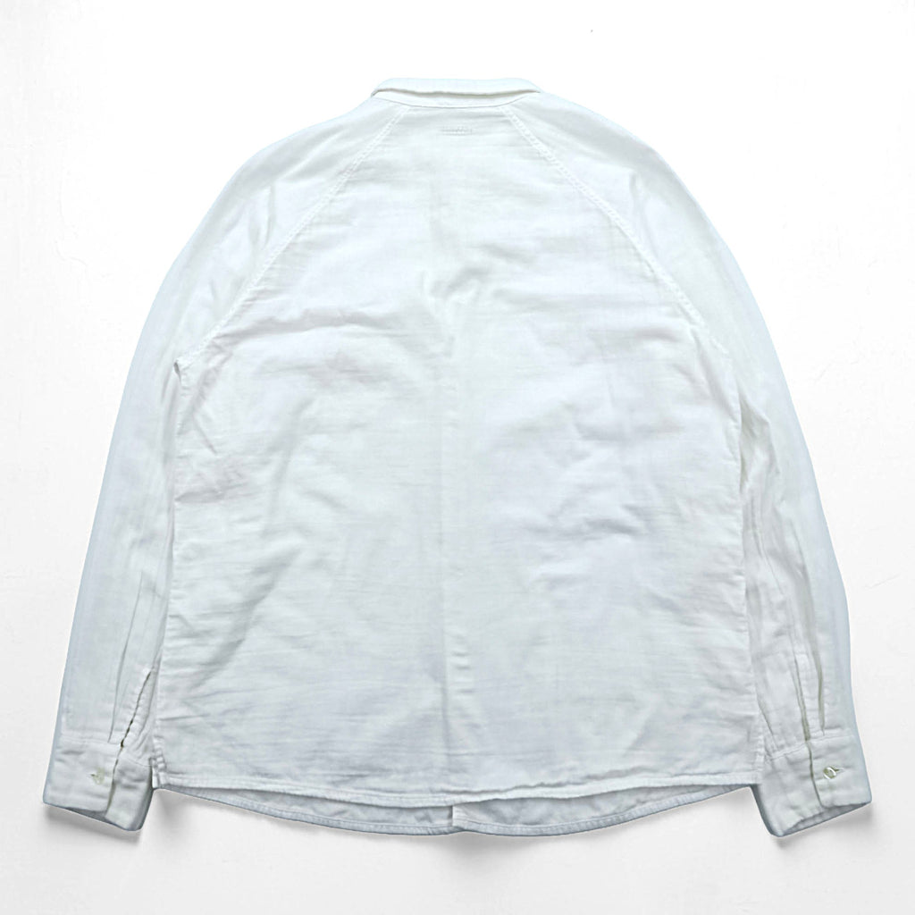 KAPITAL 日本製 ガーゼシャツ 長袖ラグランスリーブシャツ XL ホワイト コットン 胸ポケット