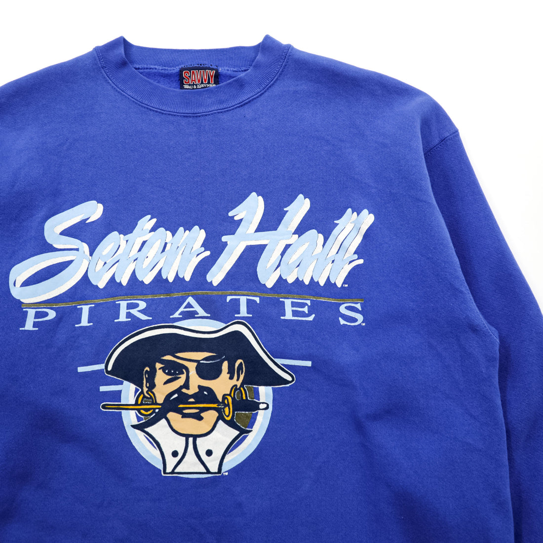 SAVVY 90年代 ヴィンテージ NCAA スウェット トレーナー L ブルー Seton Hall PIRATES