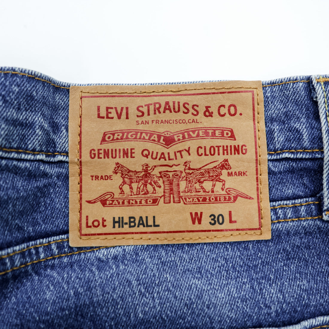 Levi Strauss Denim Pants Jeans M Stretch Blue HI-BALL ROLL MEN JEANS Big E 57783-0025
