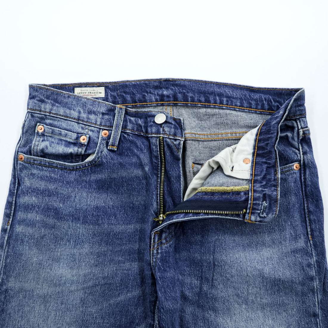 Levi Strauss Denim Pants Jeans M Stretch Blue HI-BALL ROLL MEN JEANS Big E 57783-0025
