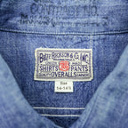 BUZZ RICKSON'S Japan-Made Chambray Shirt, Size M, Blue
