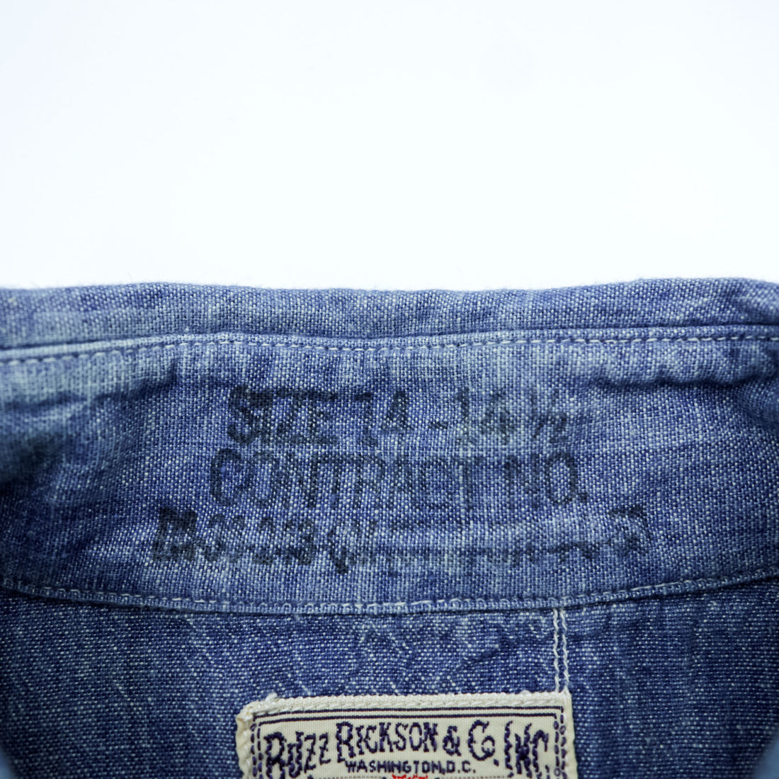 BUZZ RICKSON'S Japan-Made Chambray Shirt, Size M, Blue