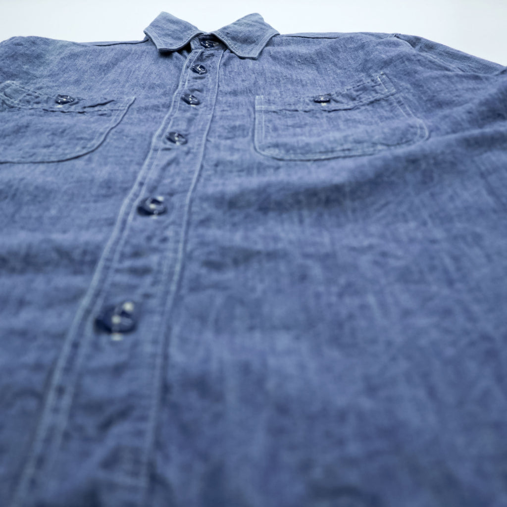 BUZZ RICKSON'S Japan-Made Chambray Shirt, Size M, Blue