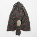PENDLETON Flannel Shirt L Checked Green, Red Elbow Patch