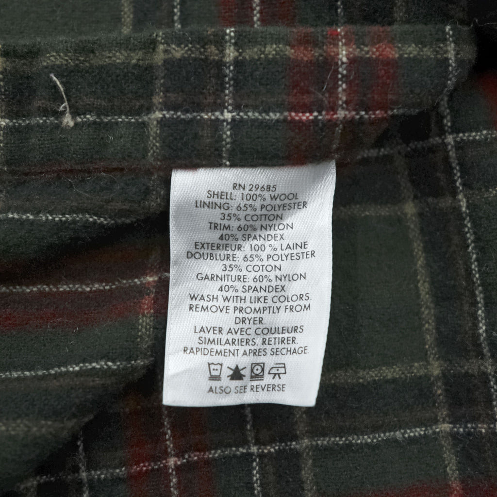 PENDLETON Flannel Shirt L Checked Green, Red Elbow Patch