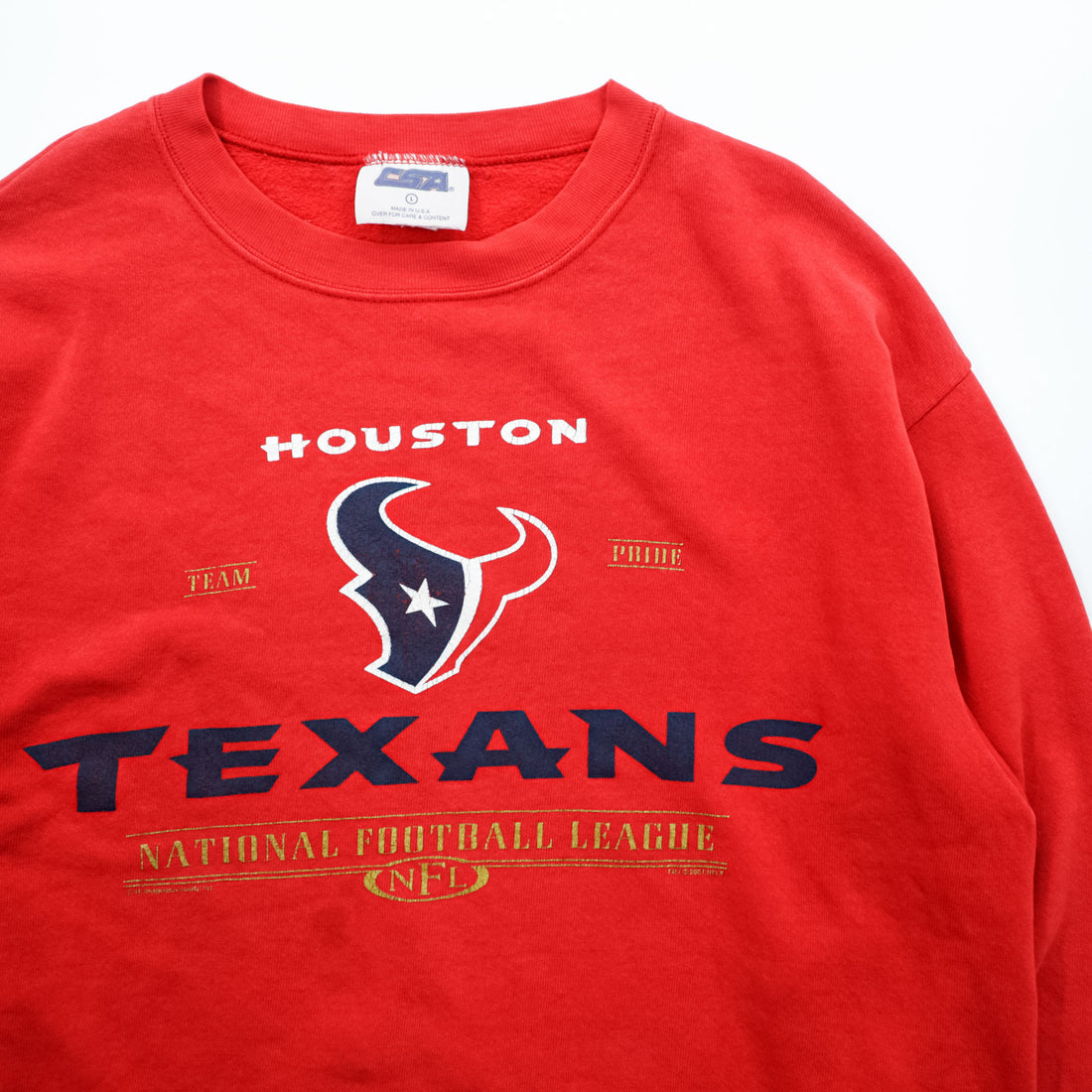 CSA 90年代 USA製 ヴィンテージ スウェット トレーナー L レッド コットン HOUSTON TEXANS