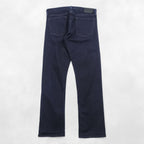 Polo Ralph Lauren Dark Indigo Denim Jeans 32x30 Straight Slim Black Leather Patch