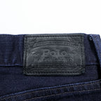 Polo Ralph Lauren Dark Indigo Denim Jeans 32x30 Straight Slim Black Leather Patch