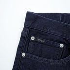 Polo Ralph Lauren Dark Indigo Denim Jeans 32x30 Straight Slim Black Leather Patch