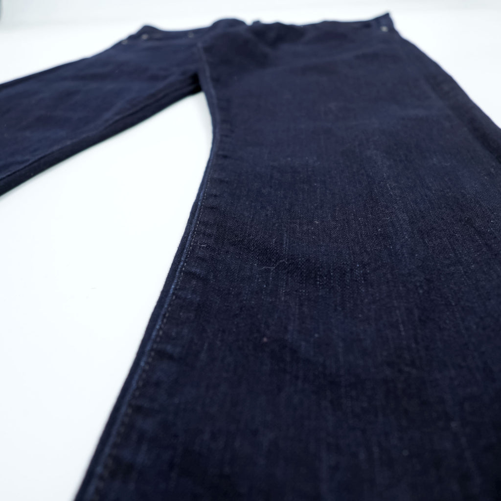 Polo Ralph Lauren Dark Indigo Denim Jeans 32x30 Straight Slim Black Leather Patch