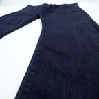 Polo Ralph Lauren Dark Indigo Denim Jeans 32x30 Straight Slim Black Leather Patch