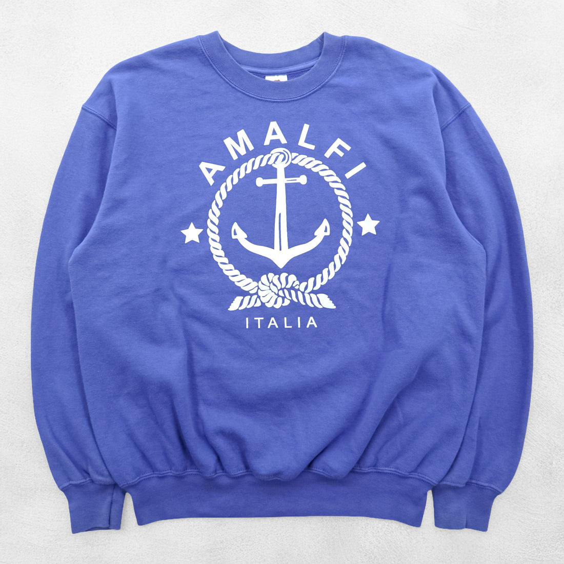 FRUIT OF THE LOOM スウェット トレーナー M ブルー ヨーロッパライン AMALFI ITALIA アンカー モロッコ製