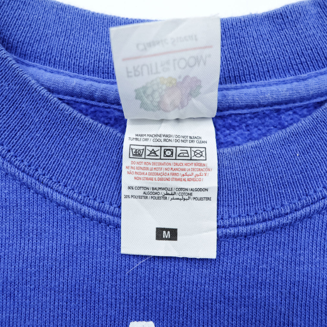 FRUIT OF THE LOOM スウェット トレーナー M ブルー ヨーロッパライン AMALFI ITALIA アンカー モロッコ製