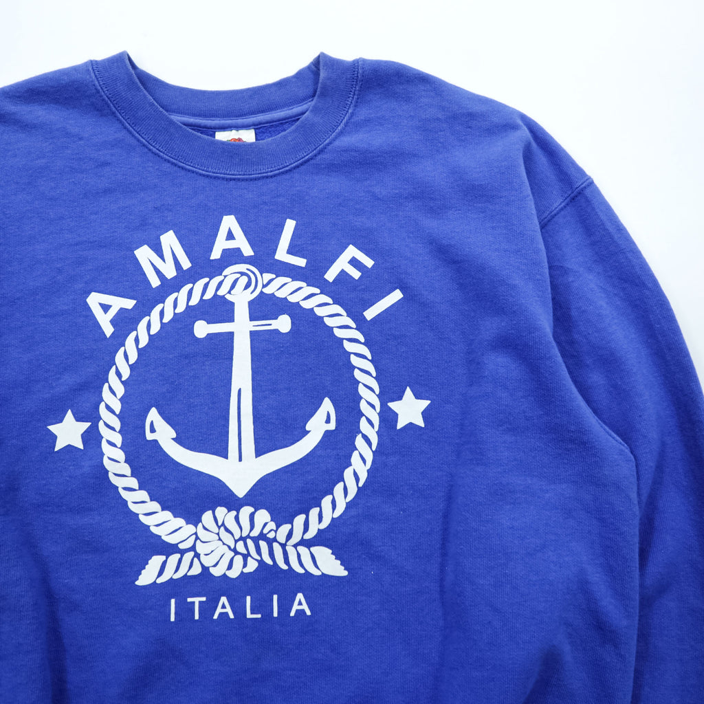FRUIT OF THE LOOM スウェット トレーナー M ブルー ヨーロッパライン AMALFI ITALIA アンカー モロッコ製