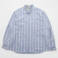 L.L.Bean 80s USA Made Round Collar Shirt, Size L, Striped, Blue/White.