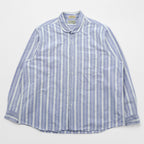 L.L.Bean 80s USA Made Round Collar Shirt, Size L, Striped, Blue/White.