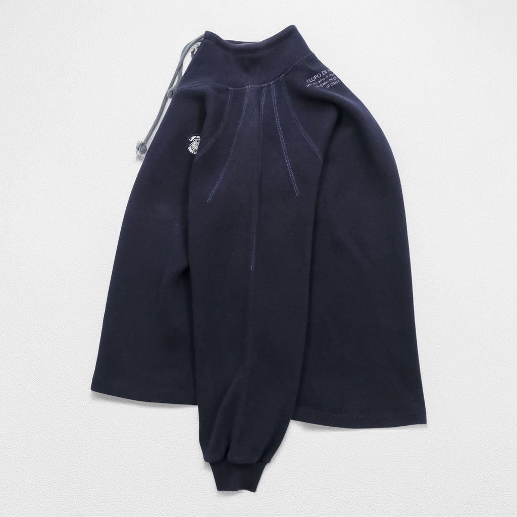 SINA COVA ハーフジップ スウェット トレーナー L ネイビー コットン ハイネック