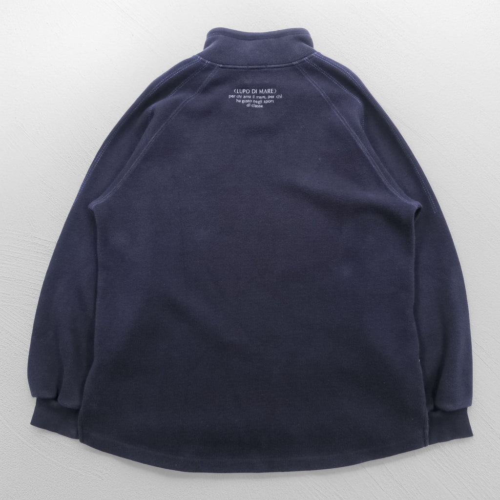 SINA COVA ハーフジップ スウェット トレーナー L ネイビー コットン ハイネック