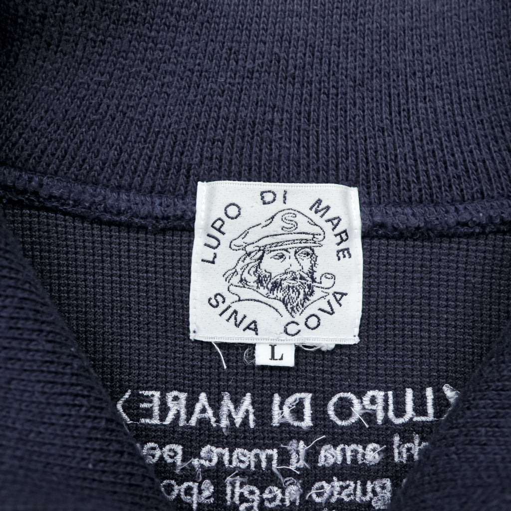 SINA COVA ハーフジップ スウェット トレーナー L ネイビー コットン ハイネック
