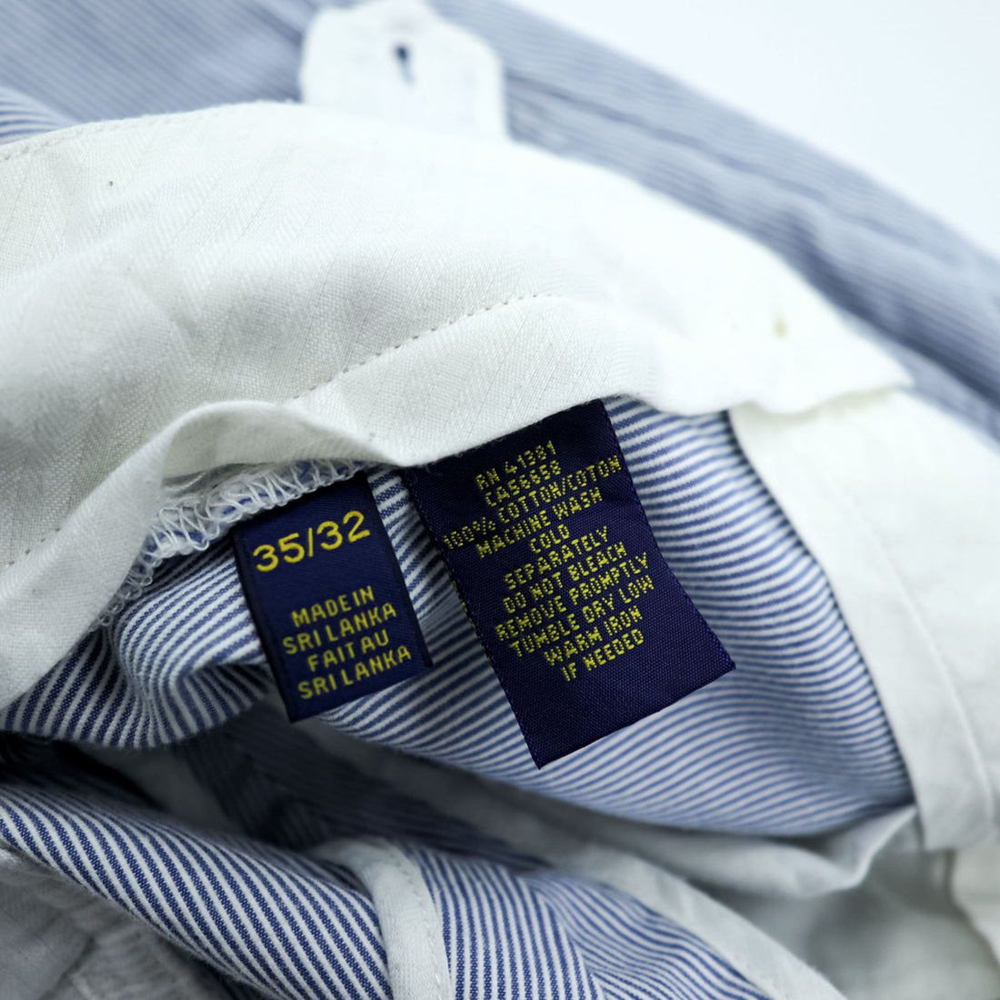 Polo Ralph Lauren シアサッカー ストライプ スラックス パンツ L ブルー ホワイト