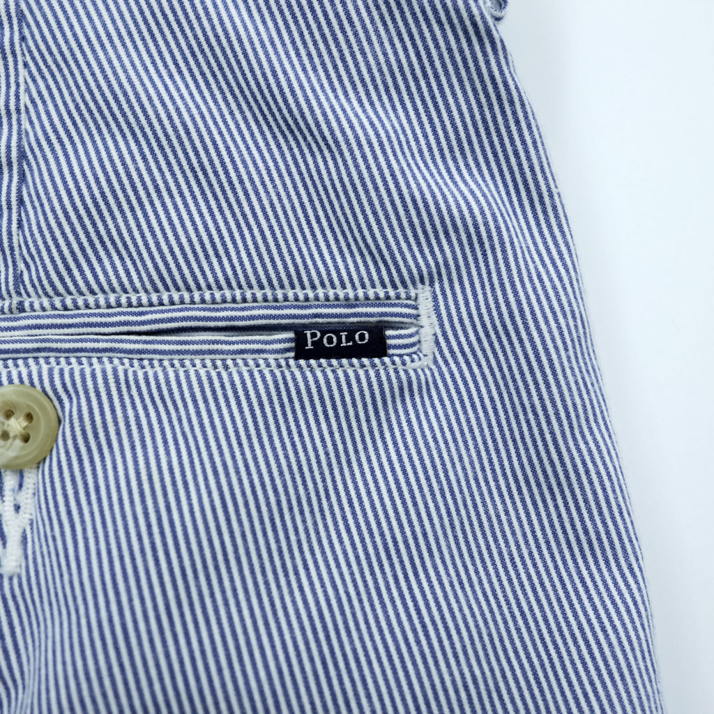Polo Ralph Lauren シアサッカー ストライプ スラックス パンツ L ブルー ホワイト