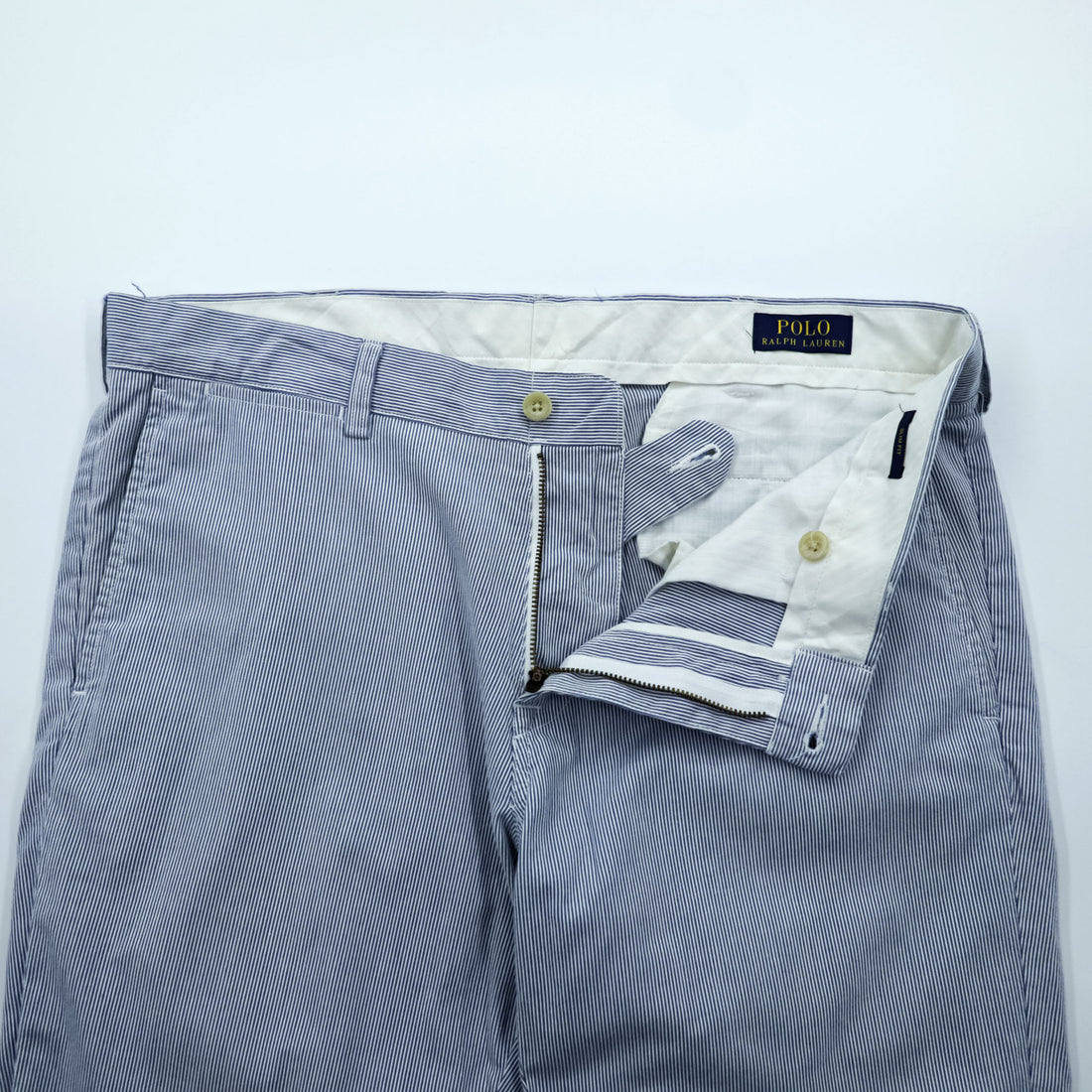 Polo Ralph Lauren シアサッカー ストライプ スラックス パンツ L ブルー ホワイト