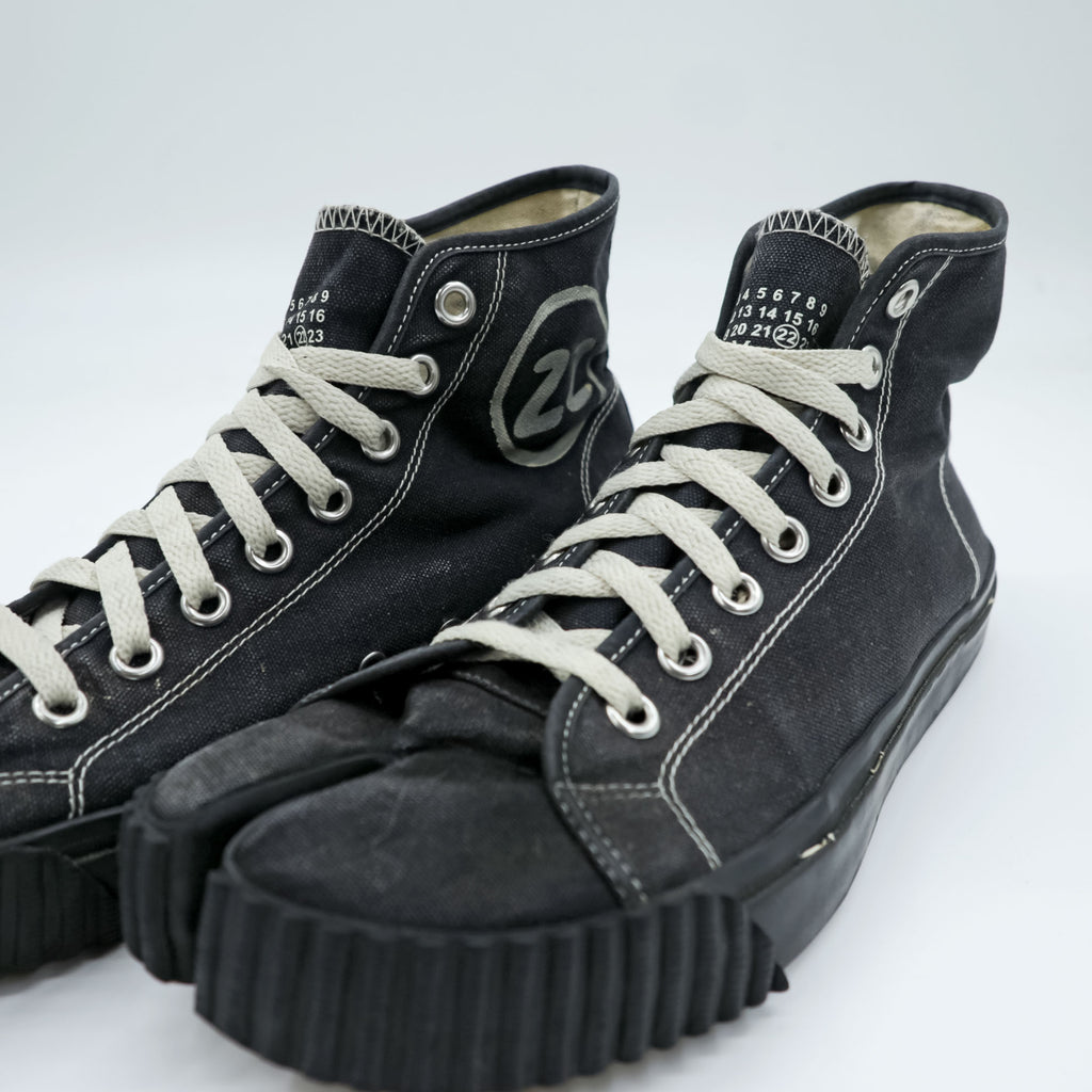 Maison Margiela タビ キャンバス ハイ 足袋 ハイカットスニーカー 26cm キャンバス ブラック 22 S37WS0577