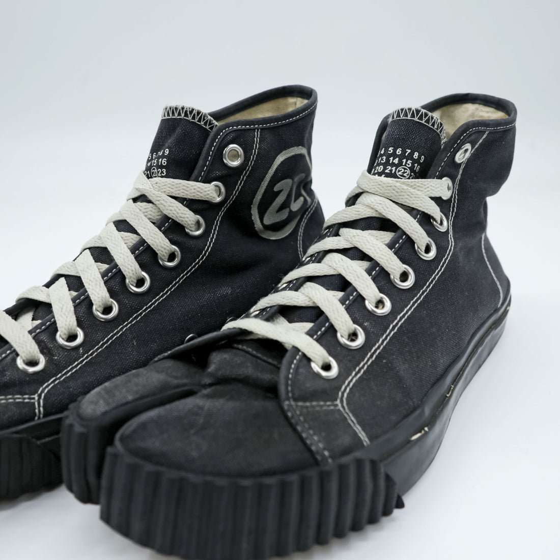 Maison Margiela タビ キャンバス ハイ 足袋 ハイカットスニーカー 26cm キャンバス ブラック 22 S37WS0577