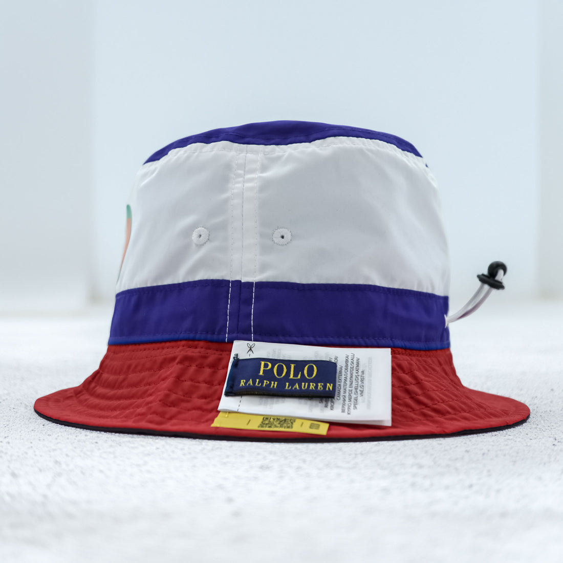 Polo Ralph Lauren リバーシブル カラーブロックド バケットハット メッシュポケット バンジーコード