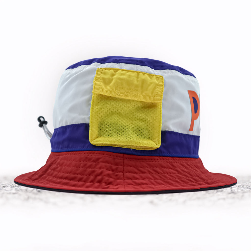 Polo Ralph Lauren リバーシブル カラーブロックド バケットハット メッシュポケット バンジーコード