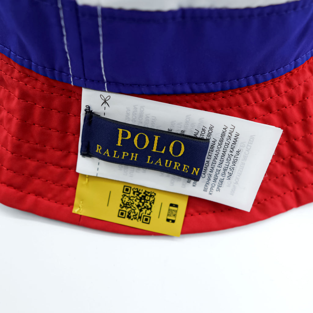 Polo Ralph Lauren リバーシブル カラーブロックド バケットハット メッシュポケット バンジーコード