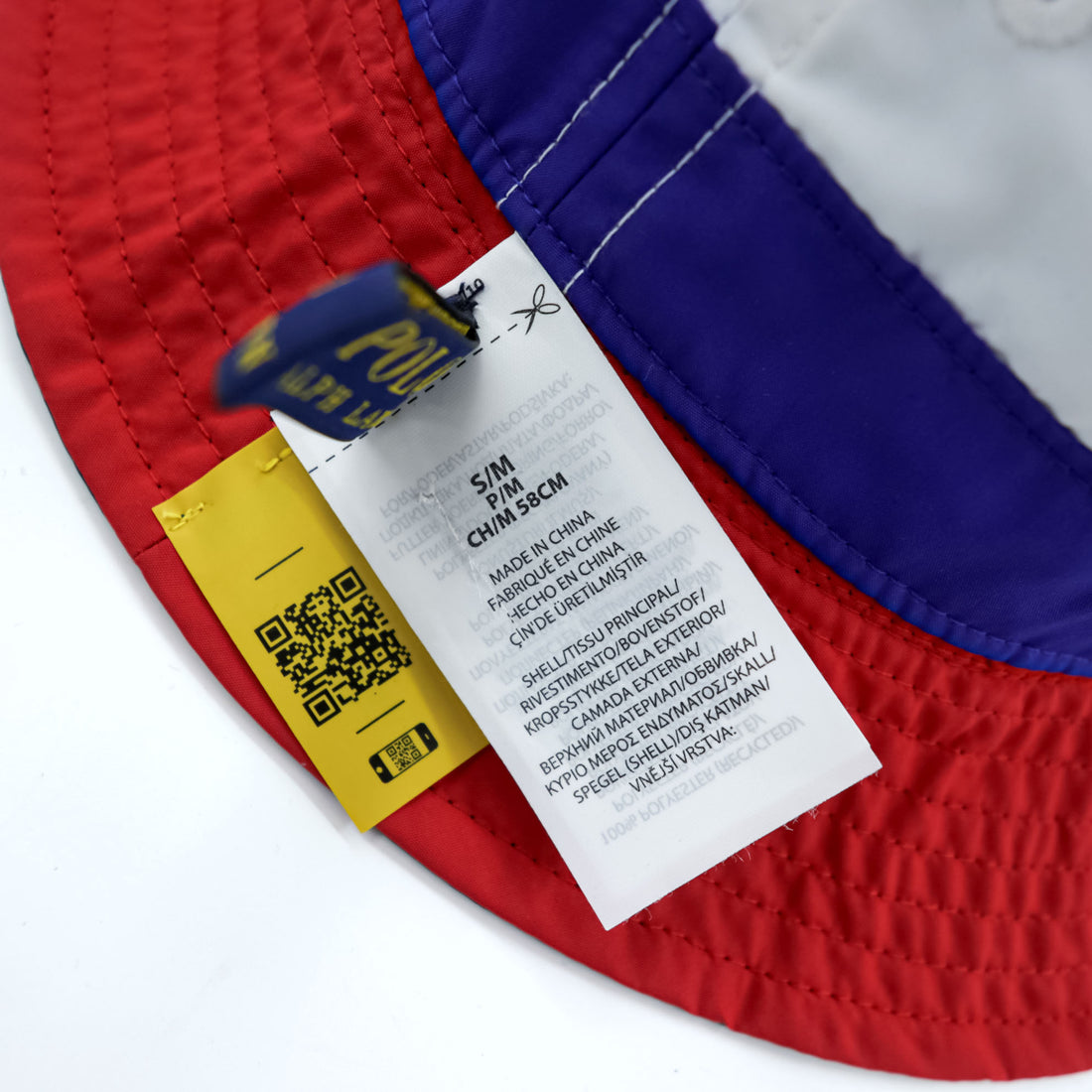 Polo Ralph Lauren リバーシブル カラーブロックド バケットハット メッシュポケット バンジーコード