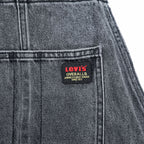 Levi's ユーズド加工 ブラックデニム オーバーオール サロペット M グレー 79107-0006
